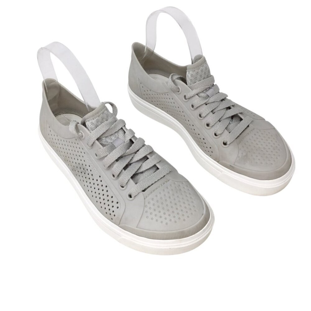 Crocs Citilane Roka Court Shoes Sneaker 2044884 Size 8 Beige Perforated Lace Up - Picture 3 of 12